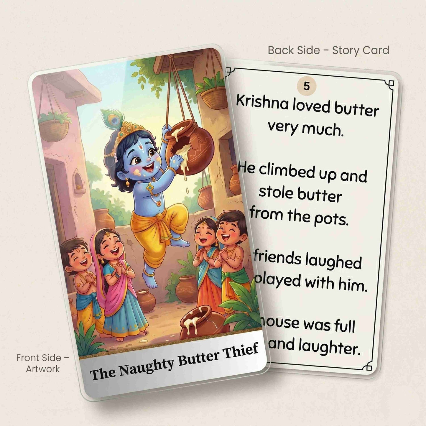 Krishna Leela Flashcards | Complete Life Story + Moral Cards | Teach Dharma Through Stories