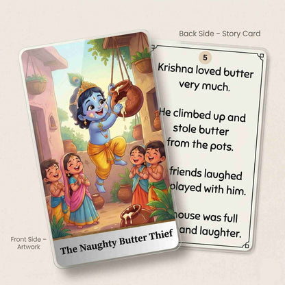 Krishna Leela Flashcards | Complete Life Story + Moral Cards | Teach Dharma Through Stories