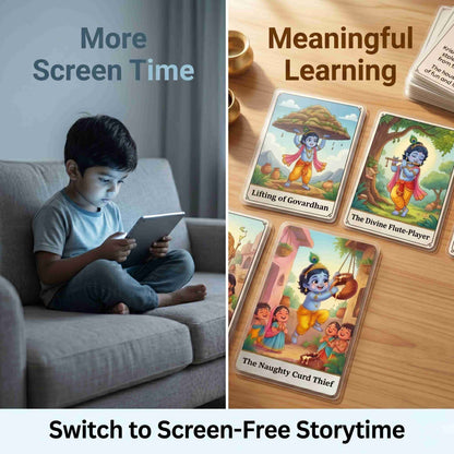 Krishna Leela Flashcards + Dashavatar Cards for Kids (Story Learning Set)