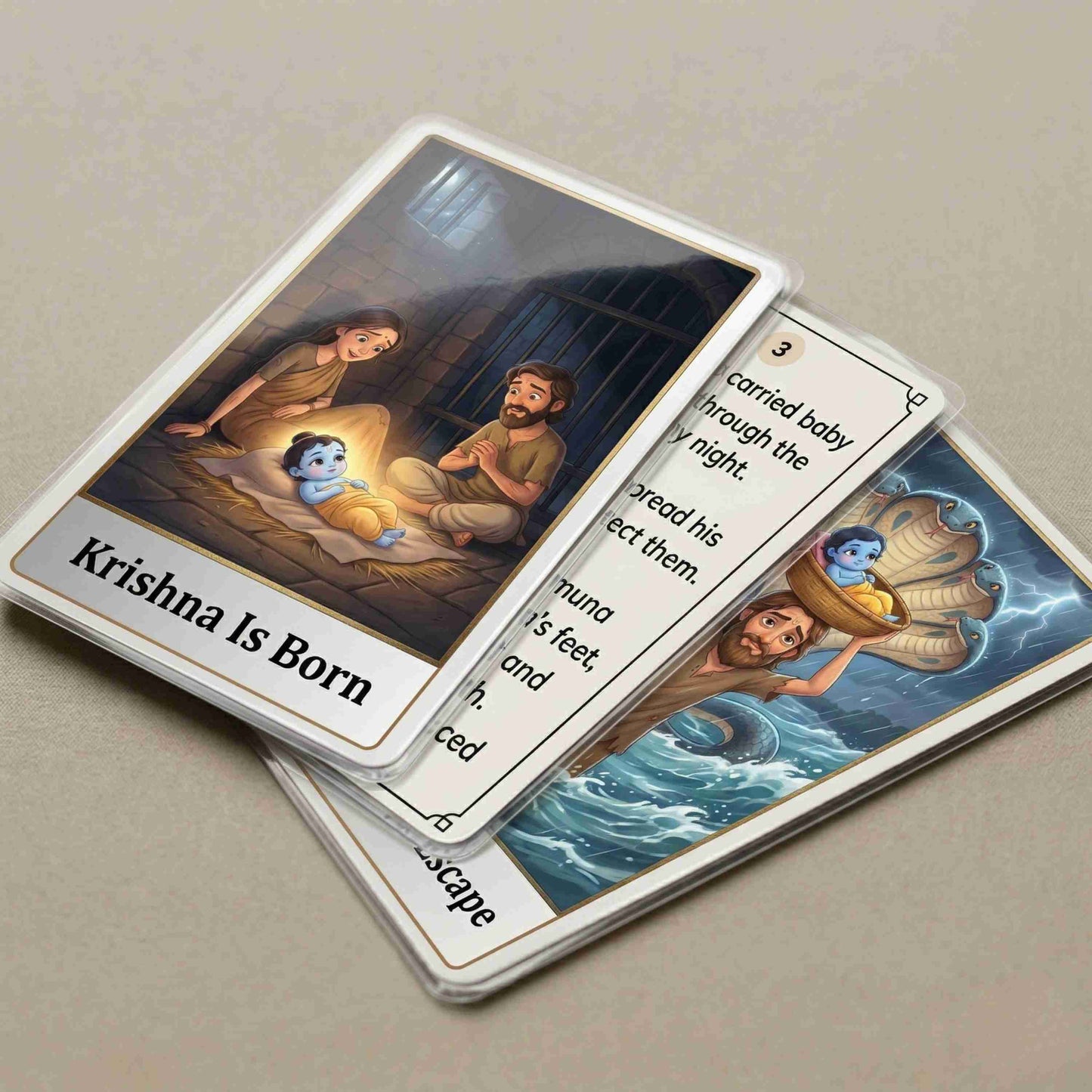 Krishna Leela Flashcards | Complete Life Story + Moral Cards | Teach Dharma Through Stories
