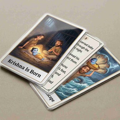 Krishna Leela Flashcards | Complete Life Story + Moral Cards | Teach Dharma Through Stories